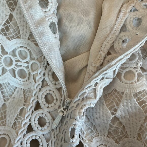 Lulus Kenna White Crochet Lace Sleeveless Bodycon Dress small - Picture 10 of 14